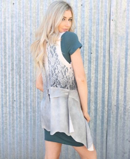 WHISPER OF SMOKE LACE VEST